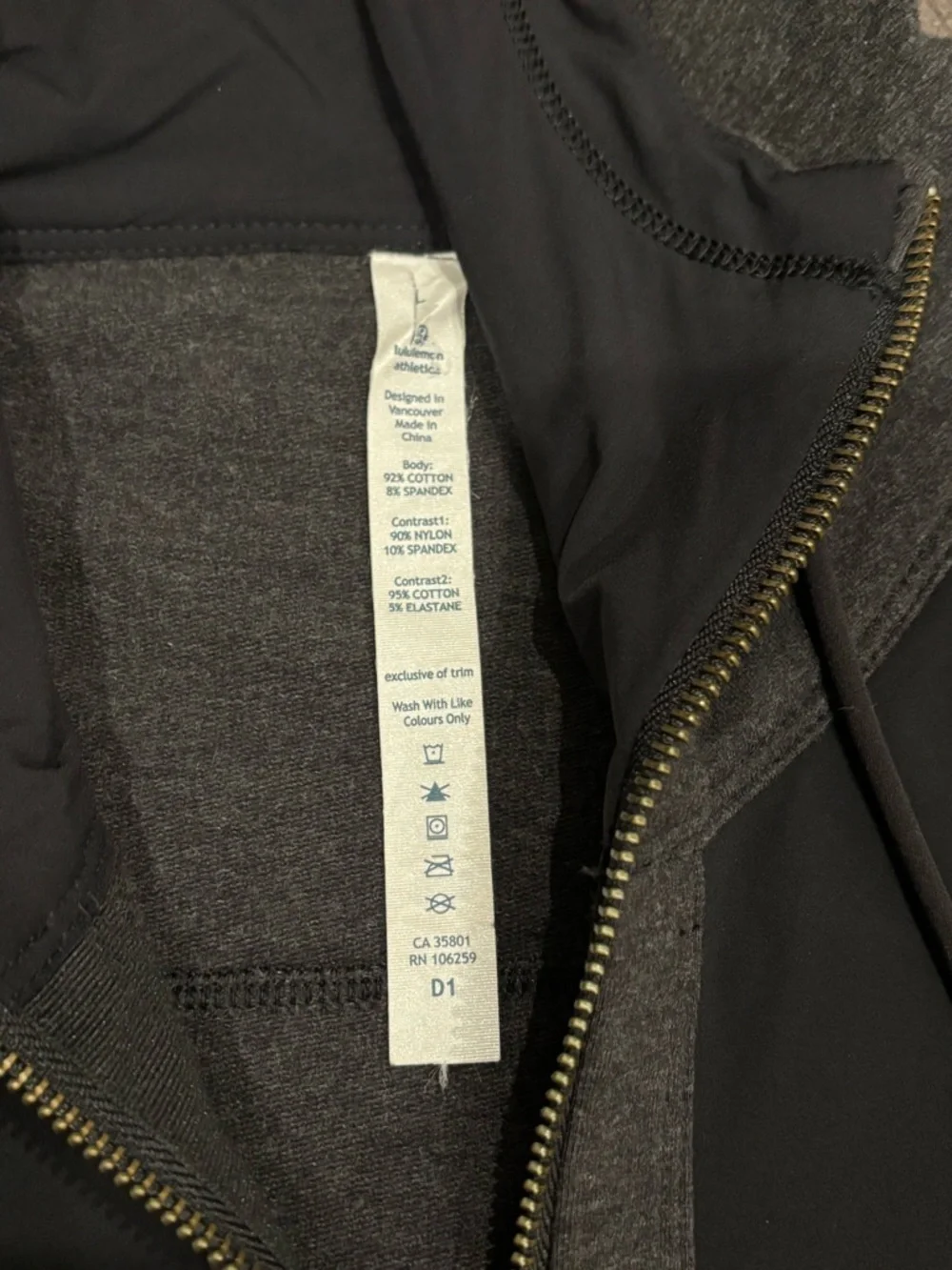 Lululemon Mens Dispatch Hoodie Heathered Gray/Black Large Great condition!